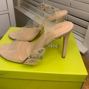 Gianni Bini clear strap heels. So elegant and comfortable. Great condition!